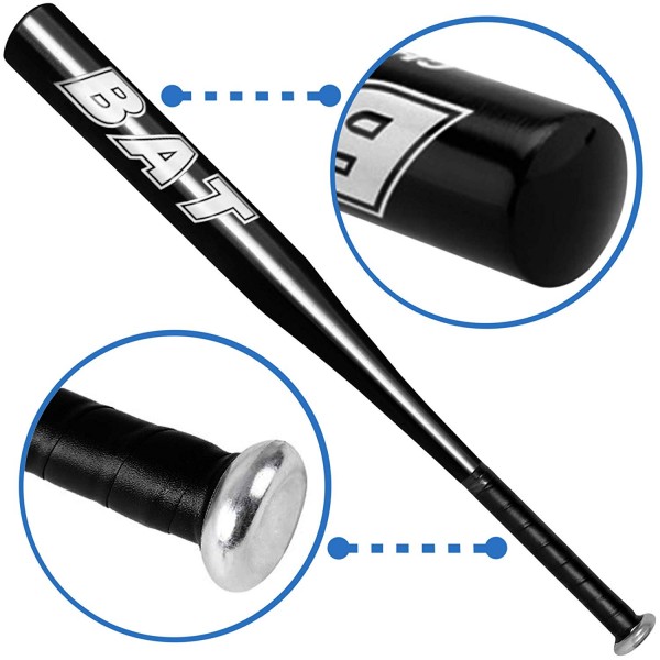  toppie Baseball Bat 25 inch aluminum alloy thick baseball stick bar home defens（Black）